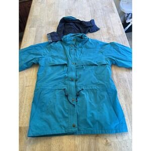 VTG 80s 90s Eddie Bauer Womens Gore-Tex Jacket Sz M Turquoise Wind Rain Ski Snow